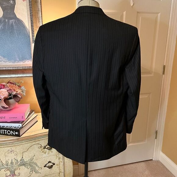 NWOT Men's Daniel Cremieux Loro Piana Blazer Sports Coat Black Pinstripe 43R - Picture 3 of 7